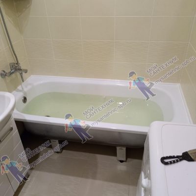 Герметизация ванны «под ключ» в Мурино б-р Менделеева