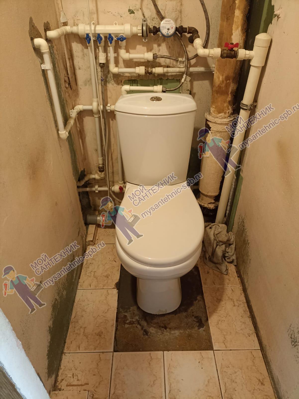 Замена чугунного тройника канализации в Приморском районе